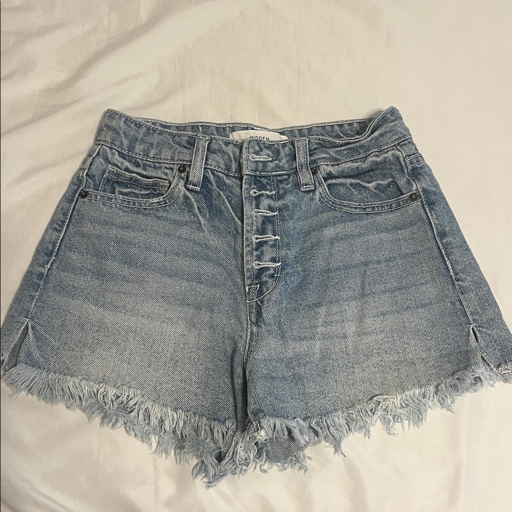 Frayed Hem Denim Shorts